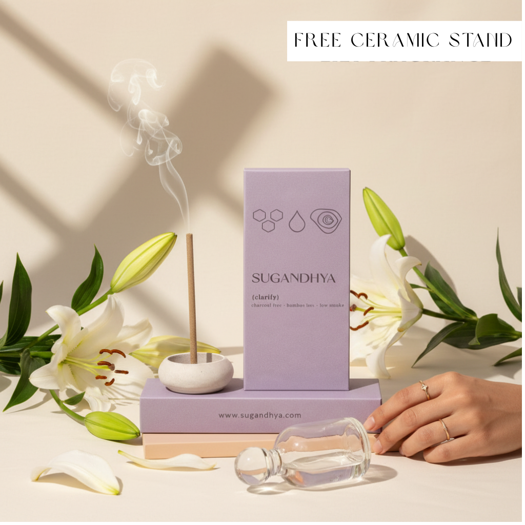 Lily incense sticks + Free ceramic Stand