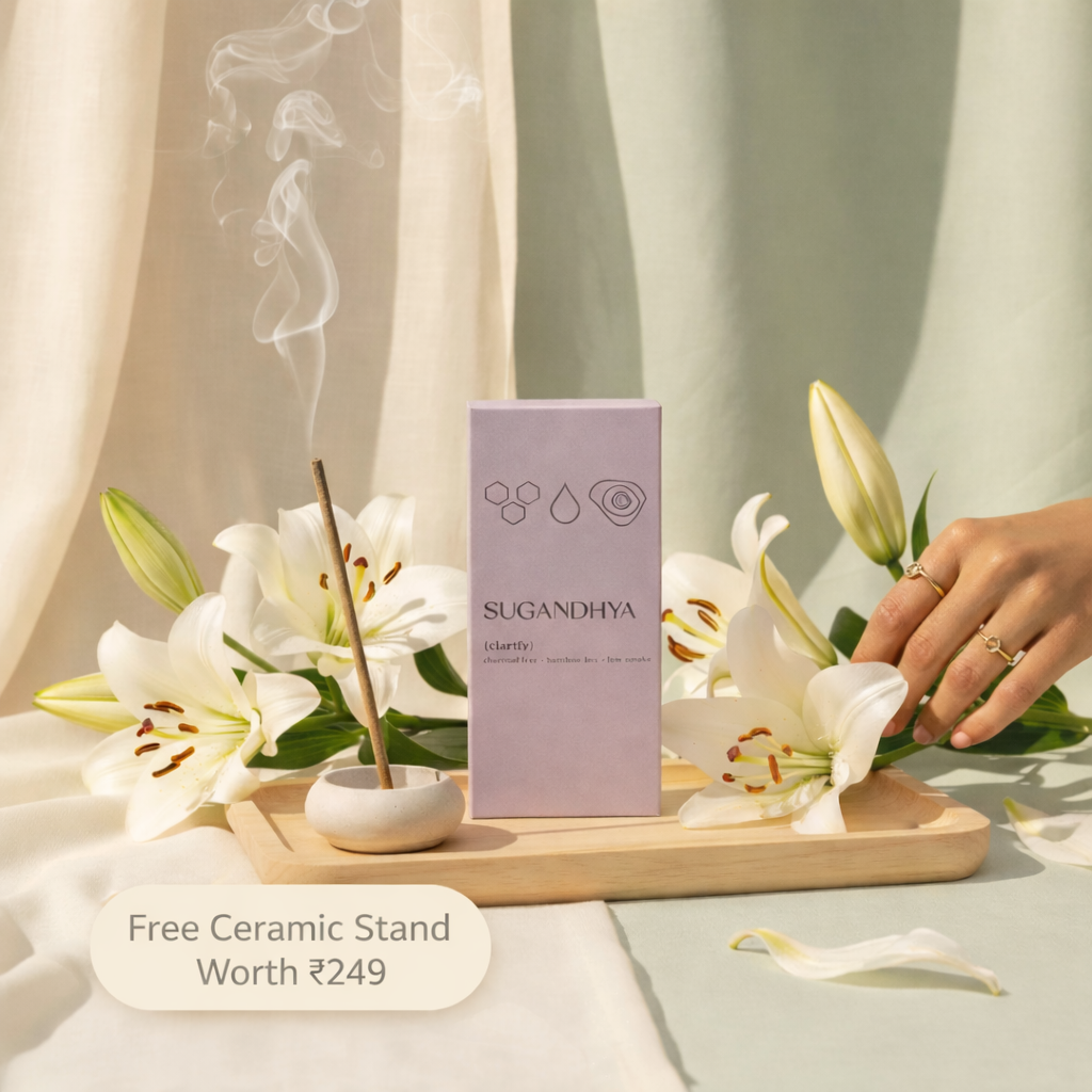 Lily incense sticks + Free ceramic Stand