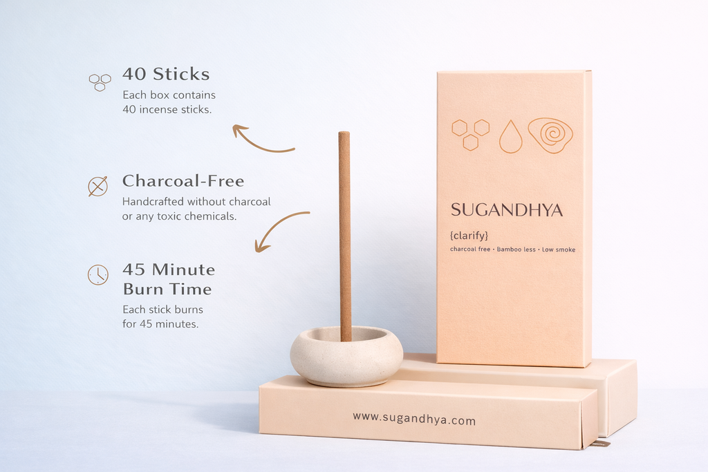 Sandalwood Incense Sticks + Free ceramic Stand