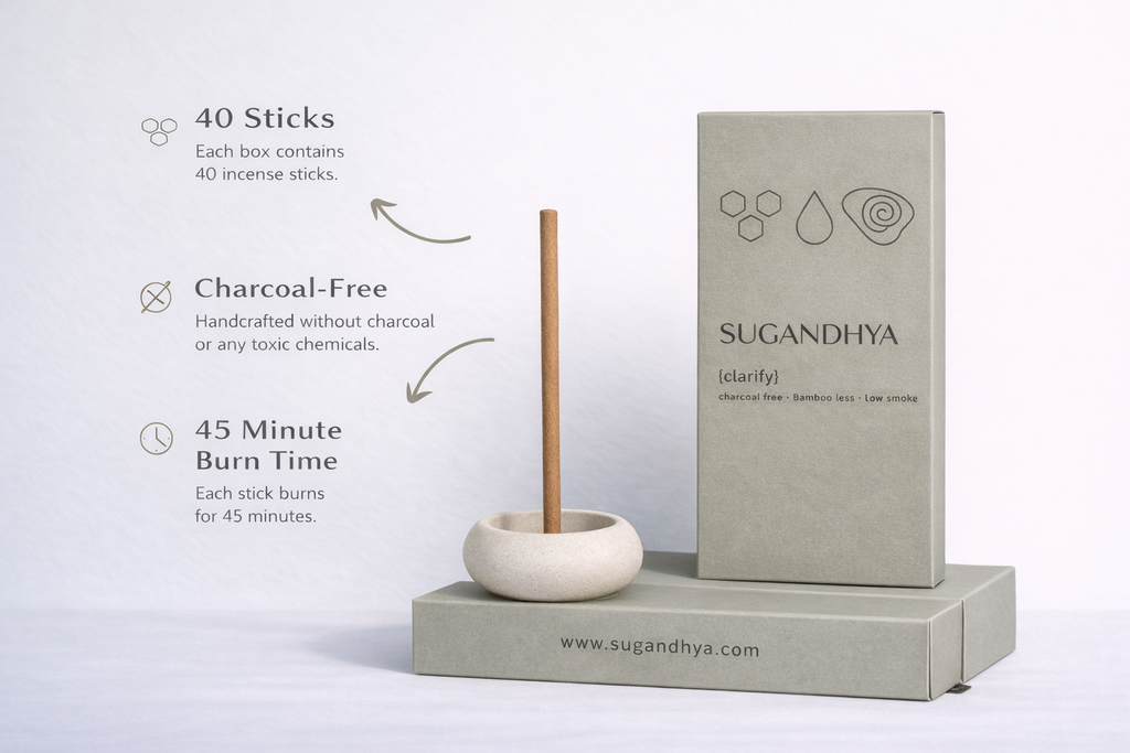 Guggul Incense Sticks + Free ceramic Stand
