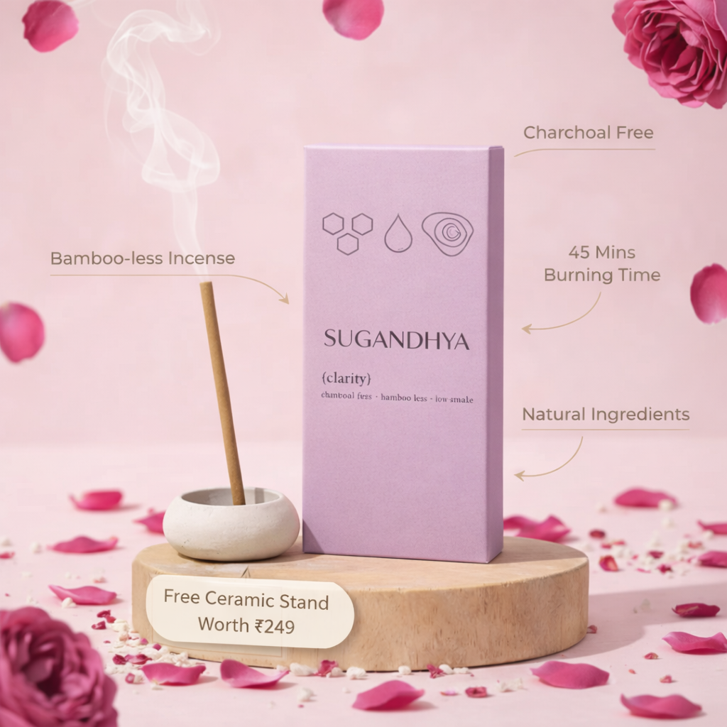 Rose incense sticks + Free ceramic Stand