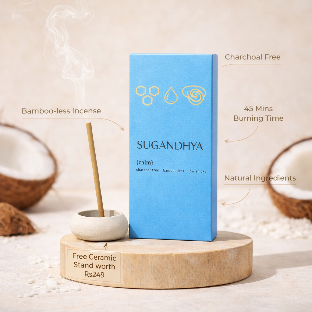 Coconut Incense Sticks + Free ceramic Stand