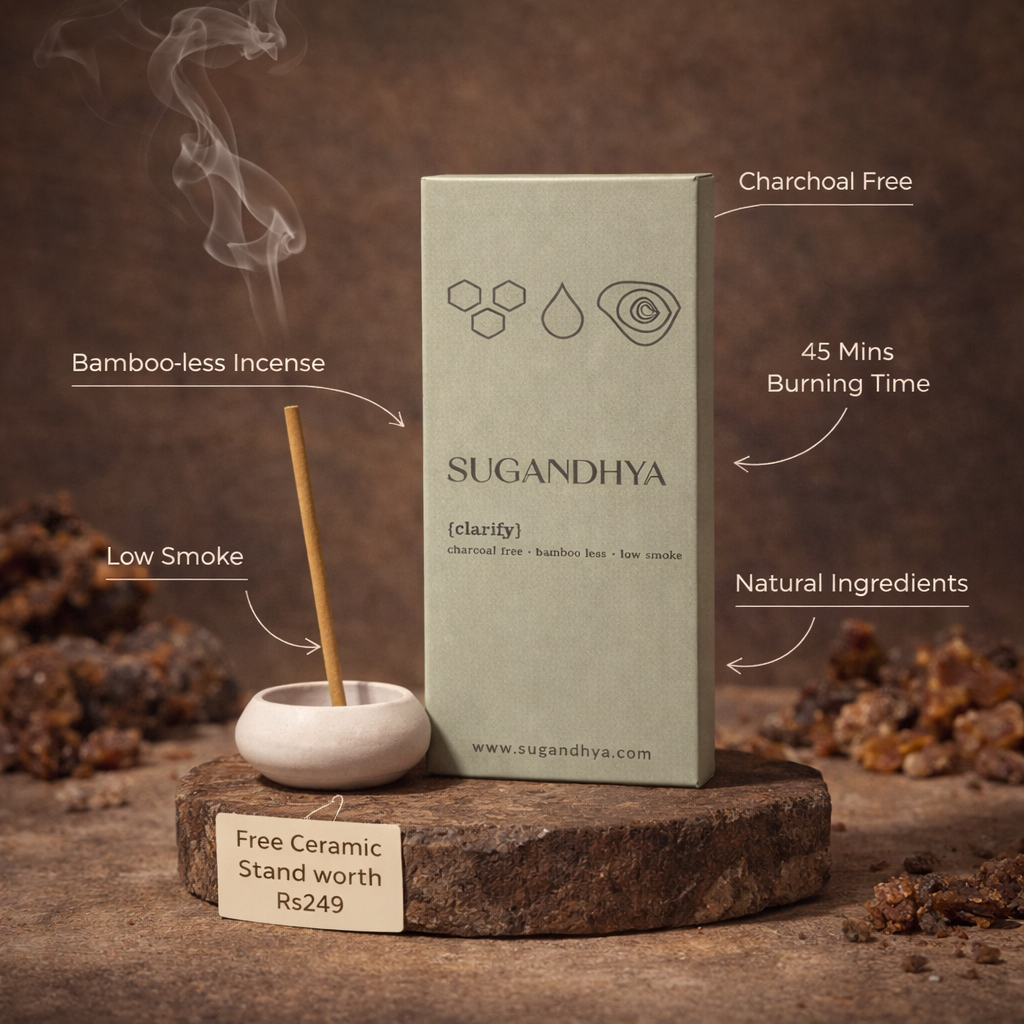 Guggul Incense Sticks + Free ceramic Stand