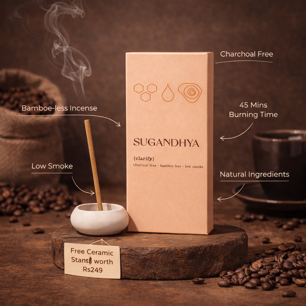 Coffee Incense Sticks + Free ceramic Stand