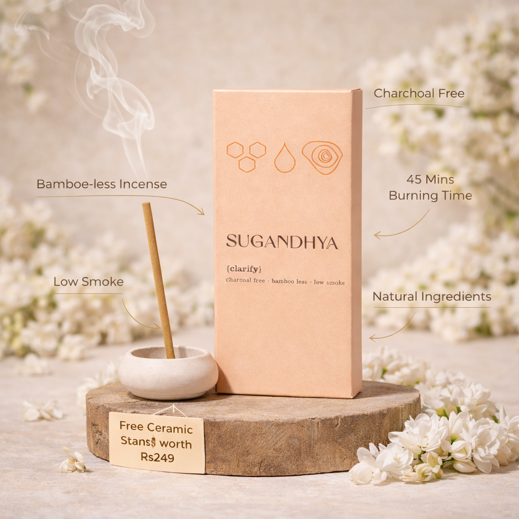 Mogra incense sticks + Free ceramic Stand