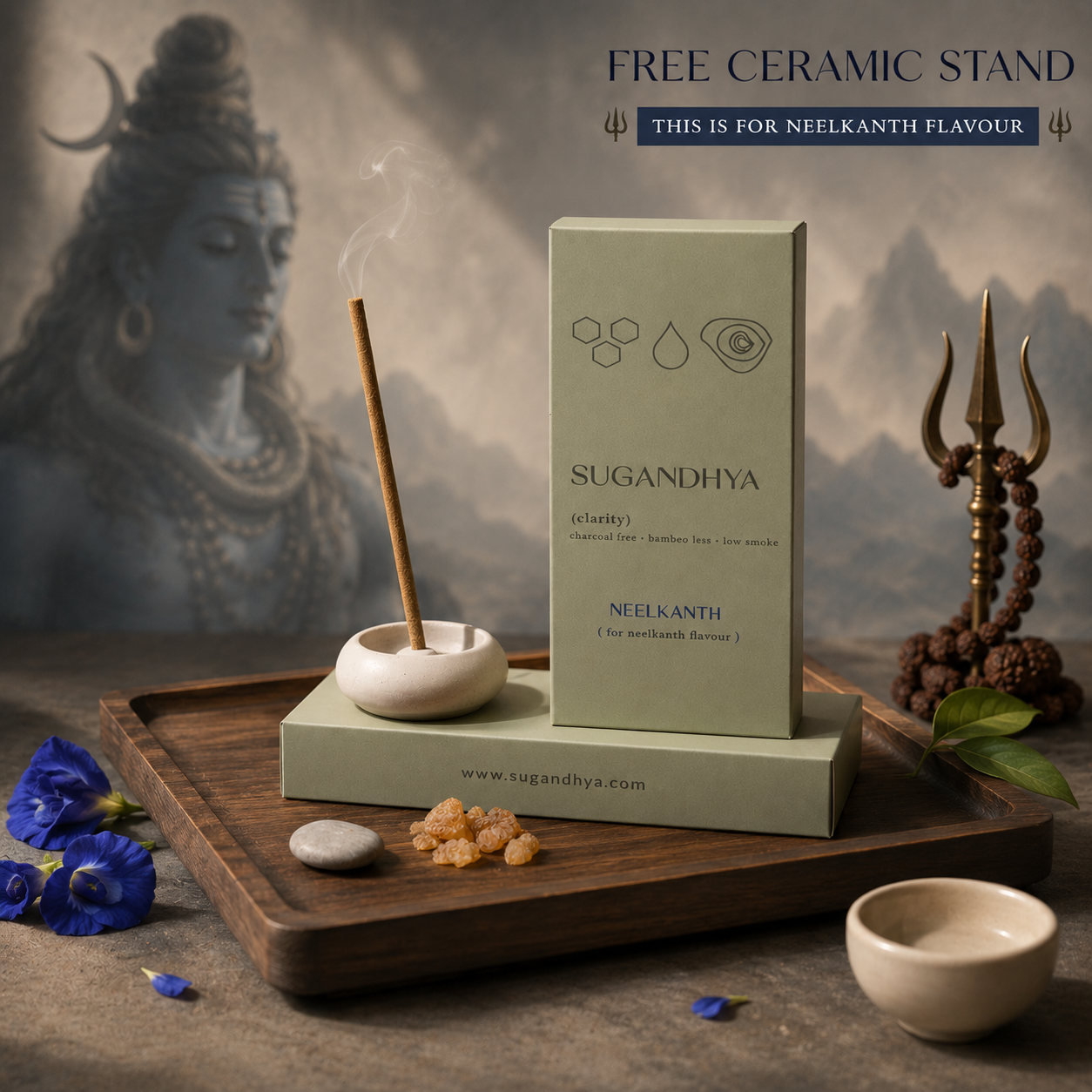 Neelkanth Incense Sticks + Free ceramic Stand