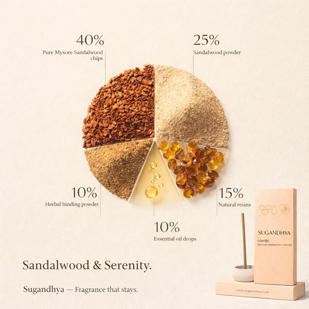 Sandalwood Incense Sticks + Free ceramic Stand
