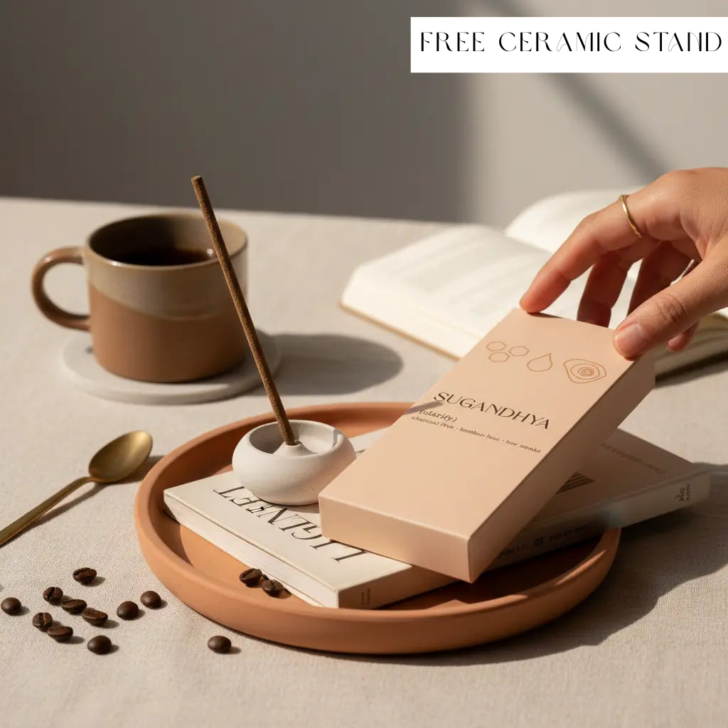 Coffee Incense Sticks + Free ceramic Stand