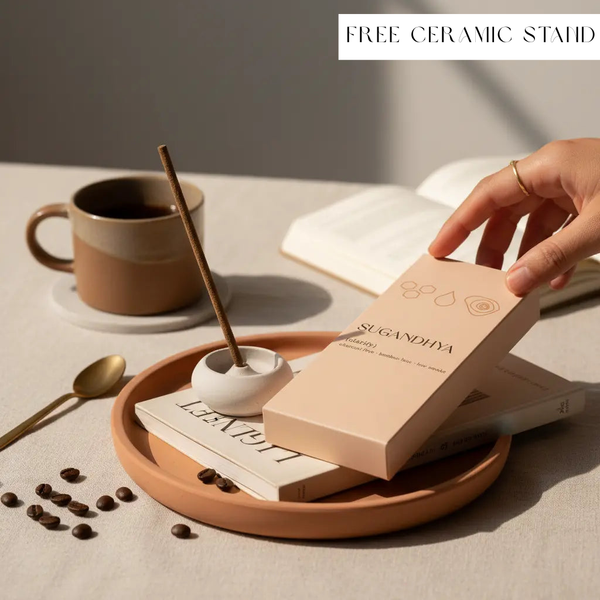 Coffee Incense Sticks + Free ceramic Stand