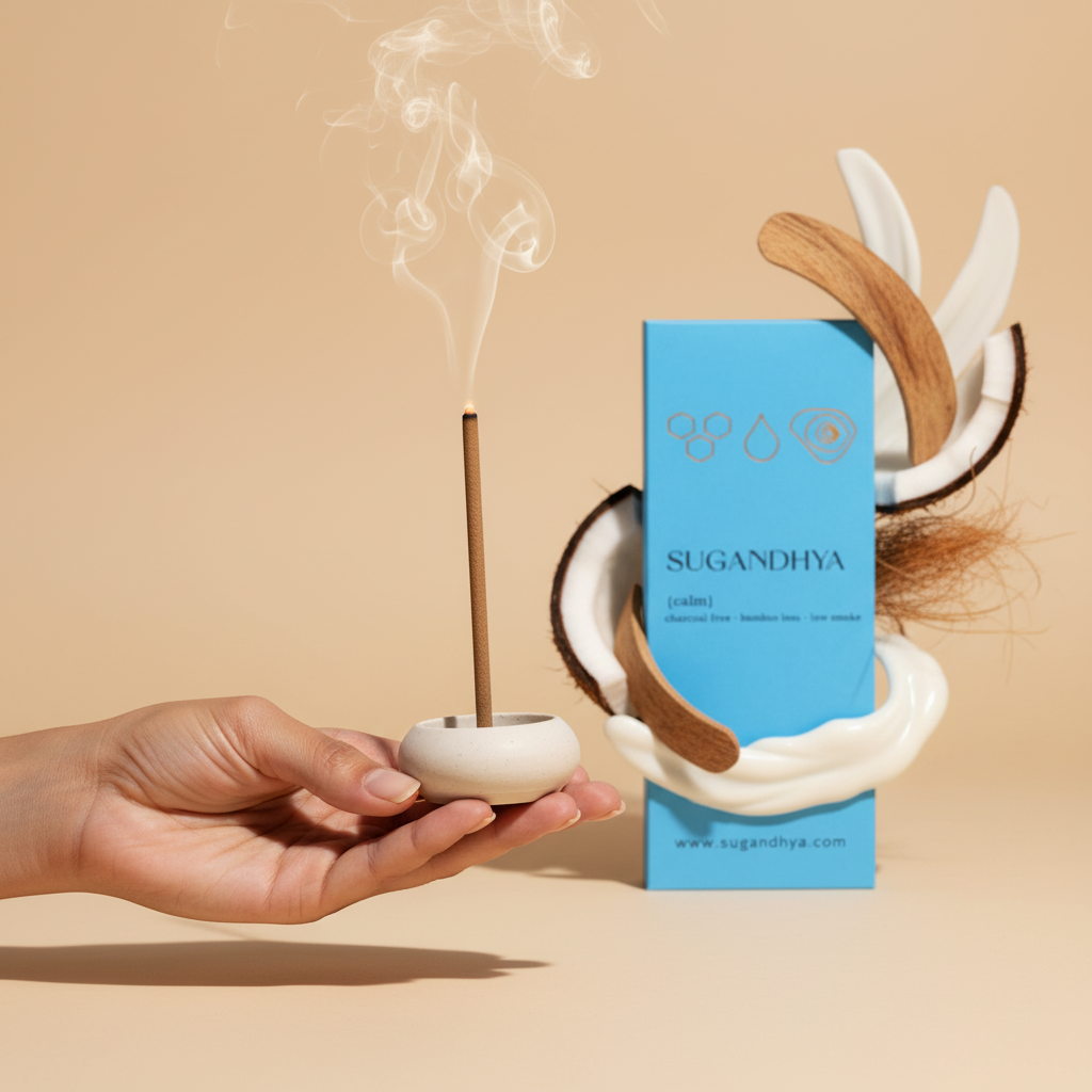 Coconut Incense Sticks + Free ceramic Stand