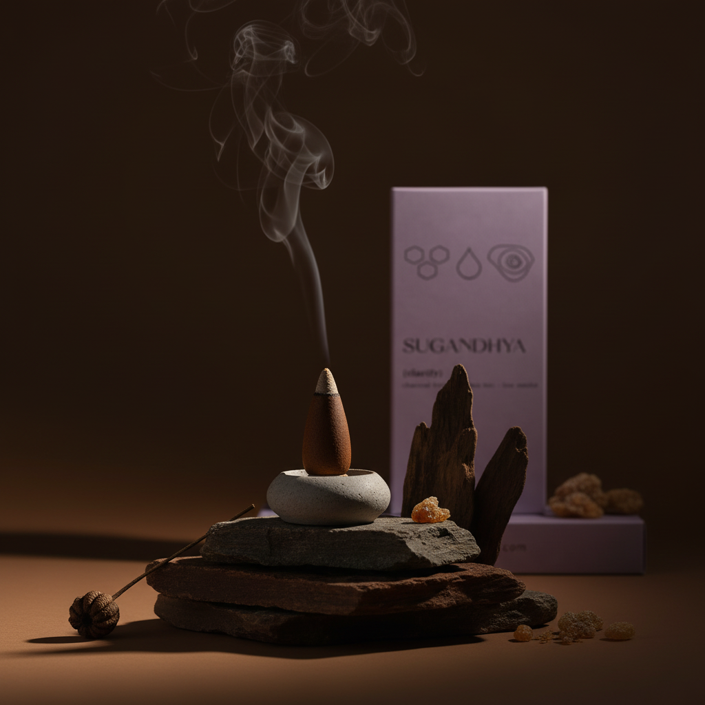 Oudh Incense Cones + Free ceramic Stand
