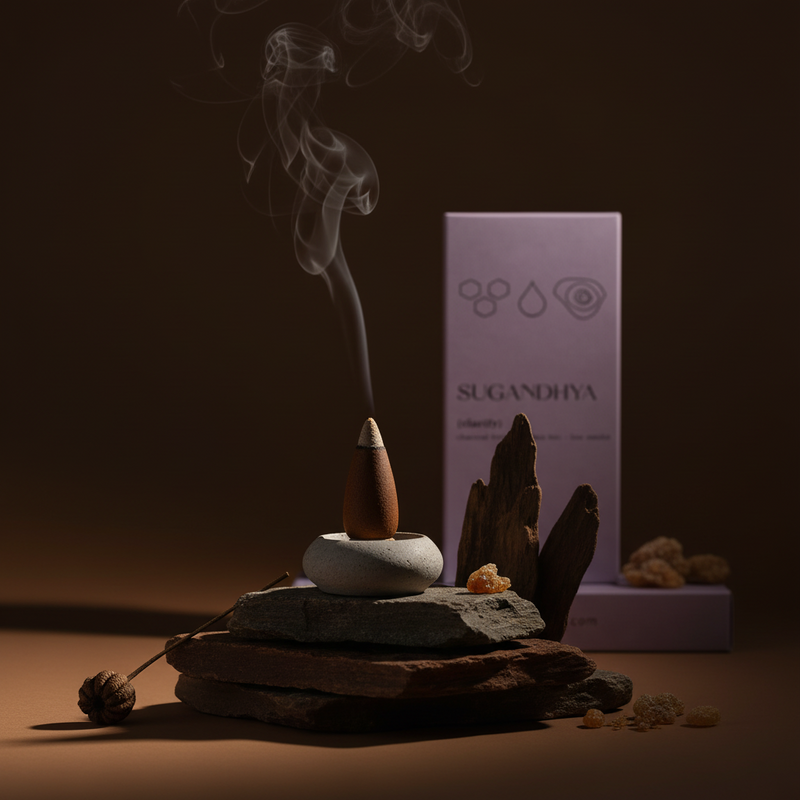 Oudh Incense Cones + Free ceramic Stand