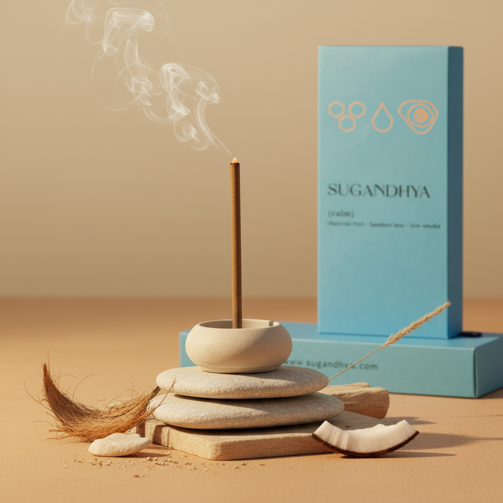 Coconut Incense Sticks + Free ceramic Stand