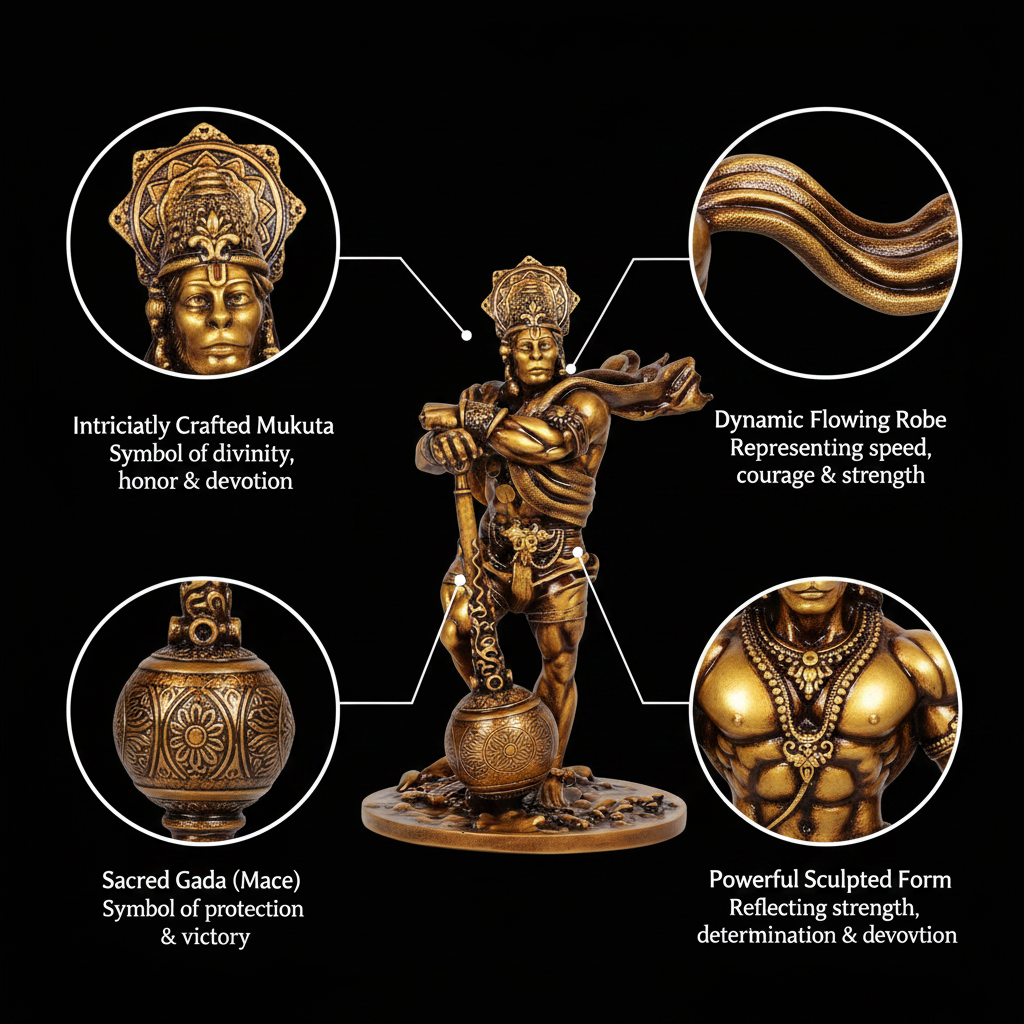 Lord Hanuman Standing Idol for Car Dashboard