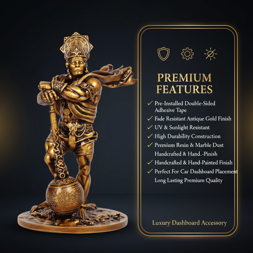 Lord Hanuman Standing Idol for Car Dashboard