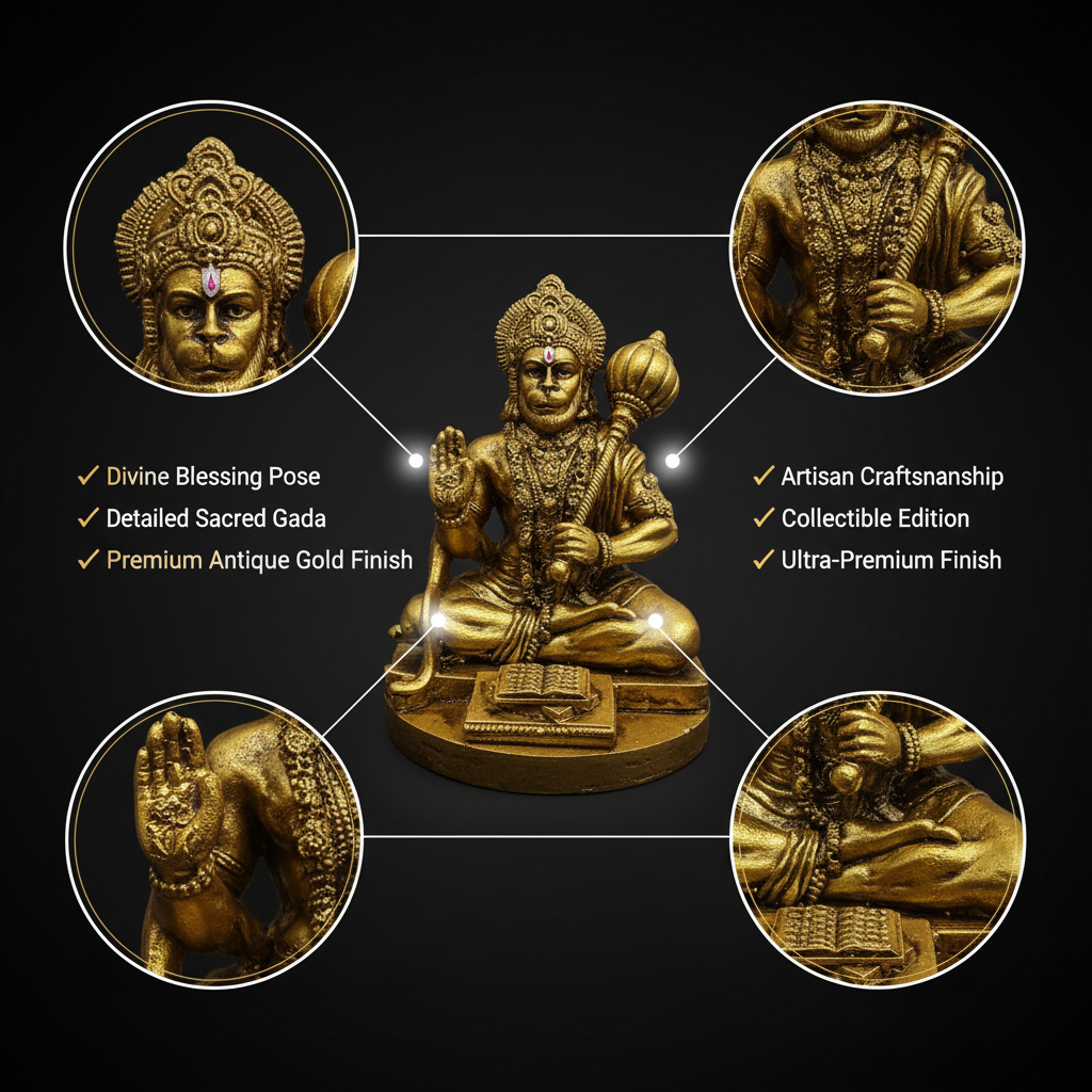 Lord Hanuman Sitting Idol for Car Dashboard